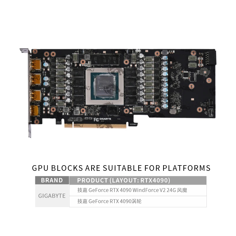 Bykski GPU Block for GIGABYTE  - Rtx 4090 Water Block Full Cover recension och pris