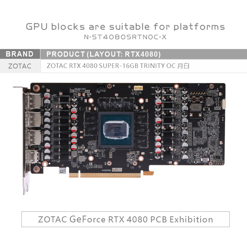 Bykski N-ST4080SRTNOC-X GPU Bl - Rtx 4080 Super 16Gb recension och pris
