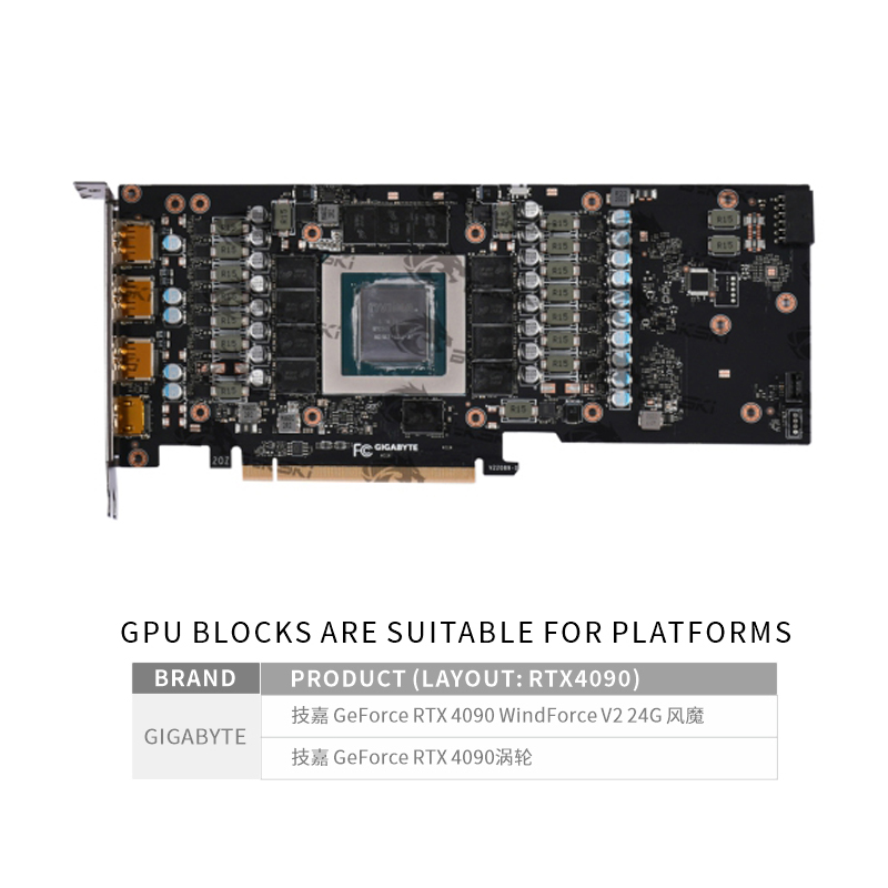 Bykski N-GV4090WF-X-V2 GPU Blo - Rtx 4090 Water Block Full Cover recension och pris